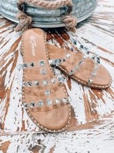 Clear stud sandals