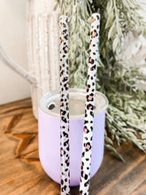 Reusable straws leopard