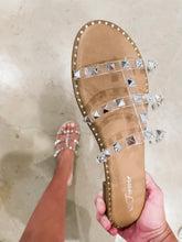 Clear stud sandals